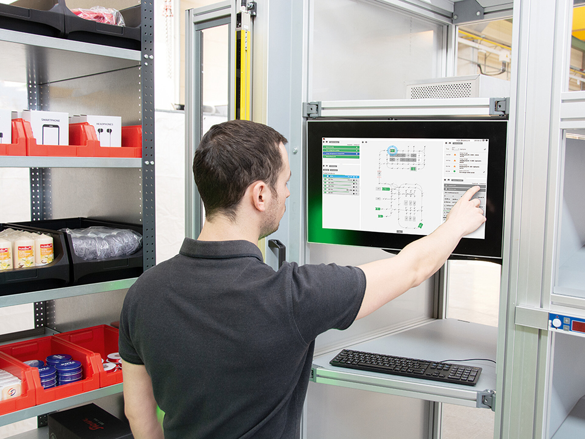 Kommisionier-Station with Pick-by-light and Put to the light